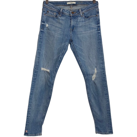 Fidelity Denim Mila Crop Distressed Stretch Skinny Leg Cropped Mid Rise Jeans 28 - Picture 1 of 16